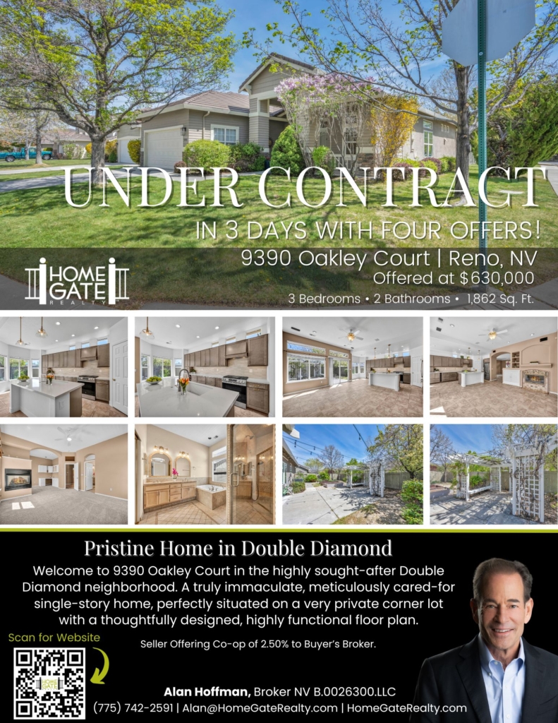 Under Contract: Refined Single-Story Living on a Private Corner Lot | 9390 Oakley Ct, Reno, NV 89521