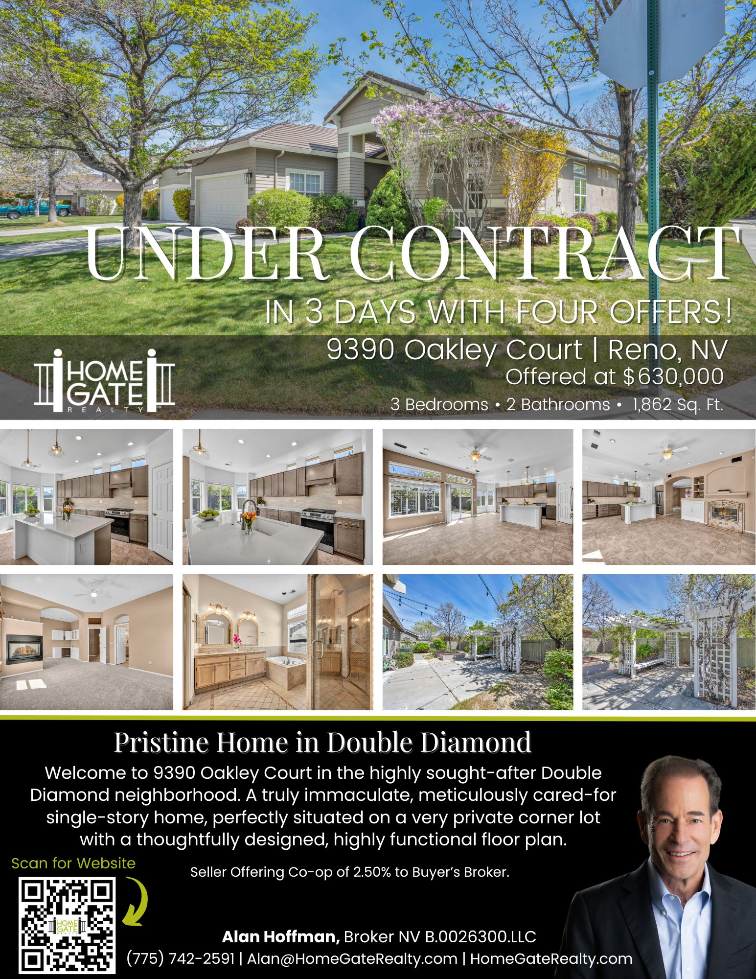 Under Contract: Refined Single-Story Living on a Private Corner Lot | 9390 Oakley Ct, Reno, NV 89521